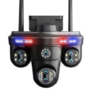 BeshTech WiFi Outdoor PTZ Security Camera, 7-Lens Four-Display 35MP Ultra HD Quality Three-Ball Design with Multi-View Monitoring