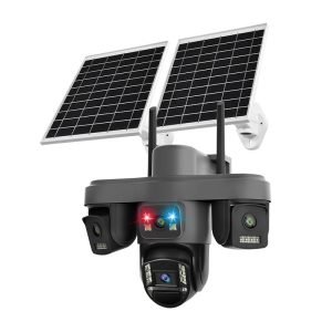 BESHTECH 4-Lens 4G Solar Double Panel CCTV Camera