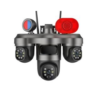 BeshTech 4G Electric PTZ 3-Lens CCTV Camera | 12MP Wide Angle | 360° View | Full-Color Night Vision