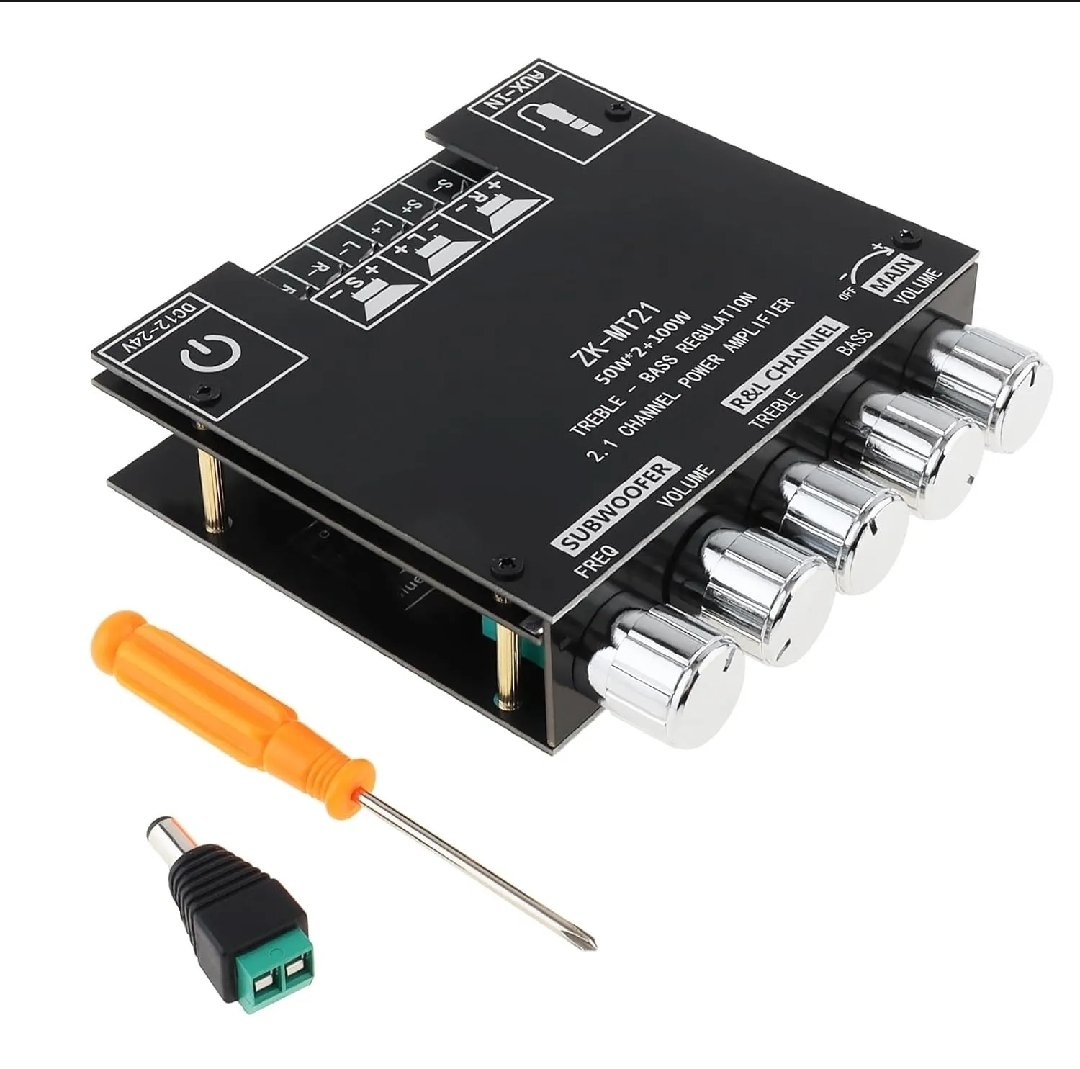 ZK-MT21 ব্লুটুথ 2.1 চ্যানেল এমপ্লিফায়ার বোর্ড (50W+50W+100W)। - Image 2