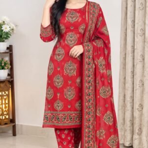 ভাটিক থ্রি পিস ১০০% সুতি এবং কালার গ্যারান্টি